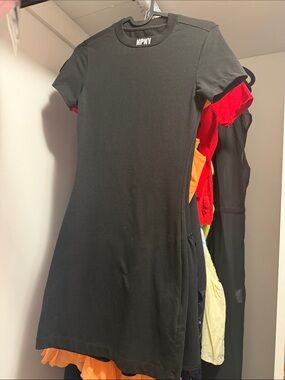 Heron Preston Black Mini Dress with Crew Neck